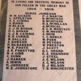 'Westland Scots Memorial', was unveiled inside Scots Memorial Church, Hokitika.