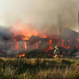 Images of the fire at the old Seaview Hospital, Hokitika 10.08.25