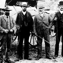  Hugh Cassidy bwith three of his whips (drivers), from left to right - Jack Rountree, Harry Campbell, Hugh Cassidy and William Campbell .1894.