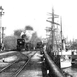 GREYMOUTH, WITH THE RIVER FRONTAGE AND SHIPPING. ca.1910.
