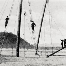 End of a chequered career -  scow Moa buried  at the mouth of the Big Wanganui River, South Westland.1935.