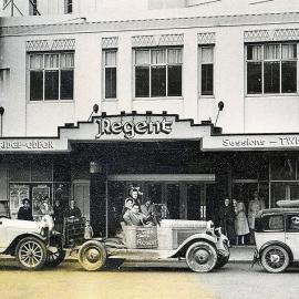 Cars outside the Regent Theatre, Greymouth