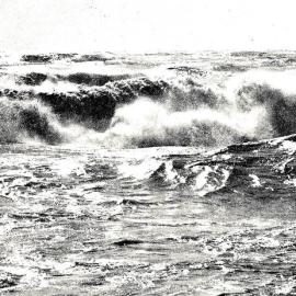 Heavy seas on the Greymouth  Bar.1931.