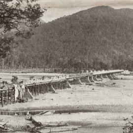 The new traffic bridge over the Paringa River, south of Bruce Bay, South Westland.1941.