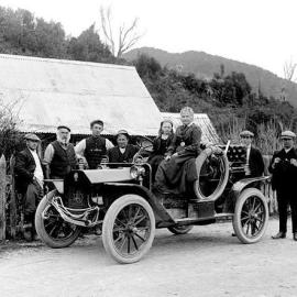 Bill and Paul Renton with their Reo car and Austin Hayman.1911. *PHOTO ALBUM*