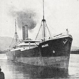 The last German vessel to visit Westport,with a load of bunker coal for German battleships in the Pacific prior to the outbreak of war..1914.