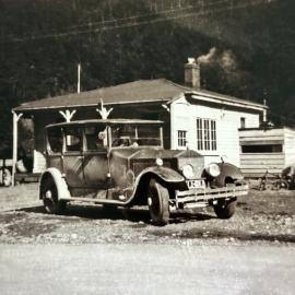 Otira shop and fuel station with Rolls Royce car