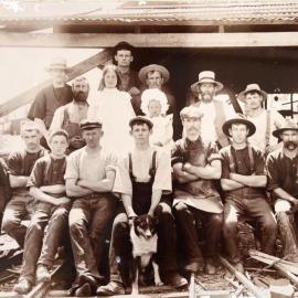 The two Edmond Stratfords with other mill workers