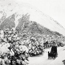  A cold journey -  coaching at Arthurs Pass.1919.
