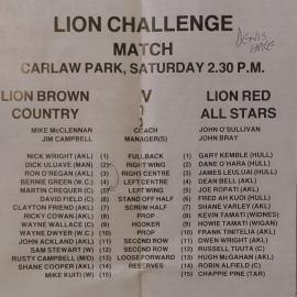 Lion Challenge match, 1984