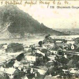 Very early Greymouth, Chappel Street area, with railway