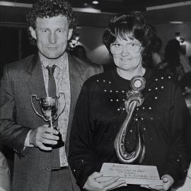 Tony Kokshoorn with Helen Brennan - West Coast Rugby League Administrators of the year-1992.