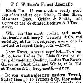 Advertisement for  Diadem tobacco   - Union store ,GREYMOUTH.