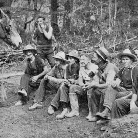 Prospectors during lunch break on the Golden Hope fields.Murchison district.1937.