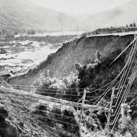 A large landslide near Murchison where the road and telegraph poles subsided.1929.