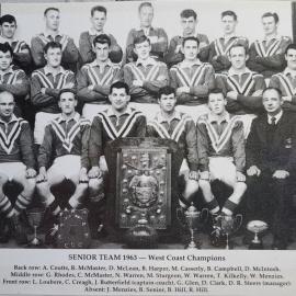 West Coast champions, senior team, 1963 - Brunner Rugby League