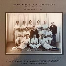 UNITED CRICKET CLUB A TEAM,WINNERS WINGHAM CUP .1926 - 27.