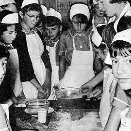 St Pats Std 6 Friday morning Cookery Class  - Miss Wilkins is the Instructor.Greymouth.1966.
