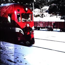 Train in the snow at Arthur's Pass