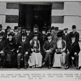 Greymouth Post Office opening with Prime Minister Sir Joseph Ward, 1908