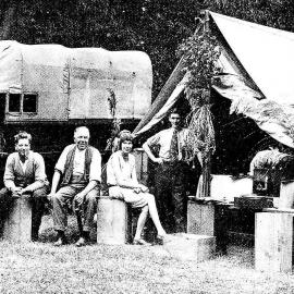 Holiday road trip enroute to West Coast - camping by the Waimakariri.1931