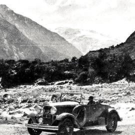  On the Arthur's Pass road , a scene on the Arthurs Pass road at Pegler's Creek, near the top of the Pass.1930.