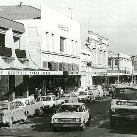 The main shopping thoroughfare in Greymouth.1975 .