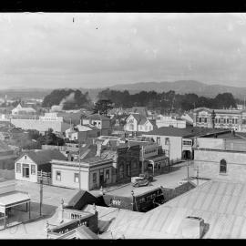 View looking north-east from the fire watch tower on Hamilton Street, Hokitika.1920.