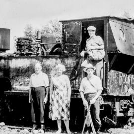 RURU SAWMILL- Southorn Family-Hubert(Brick). Cath and Charles(Chas)(on Loco)-Patrick