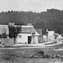 The main street of Okarito, a gold mining township in South Westland.1904.