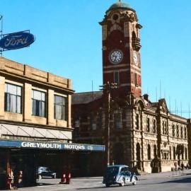 Old Ford Motors and the Post office .Greymouth.