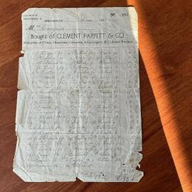Clement Parfitt Store, Werita Street, Greymouth account