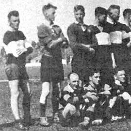 Okuru Football Team that played Jackson Bay on Nolan`s Airstrip.ca.1938.