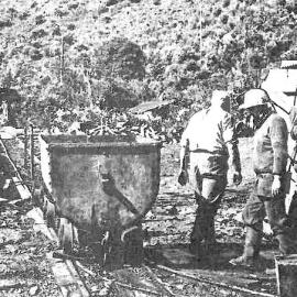 The last shift of Millerton Mine - bringing out machinery to be stored.November 1969.