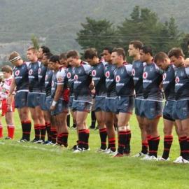 NZ Warriors playing Australia team Newcastle Knights at Wingham Park.Feb 2011.