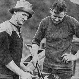 ALBUM - Men working on the gold sluicing claim at Barrytown Flat, Greymouth.1939.