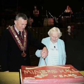 Tony Kokshoorn with Molly Airns celebrating 100 years of the Runanga miners hall. 2008.