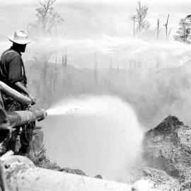 Sluicing for gold, West Coast, 1937.
