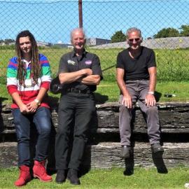The Gillmans in Greymouth: Alan and Joe with their sons and Greg Stugeon right
