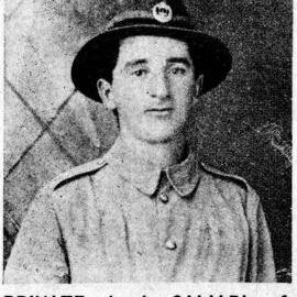 Private J. J. Caliari, of Kanieri, Westland - Died of influenza at Samoa.1919.