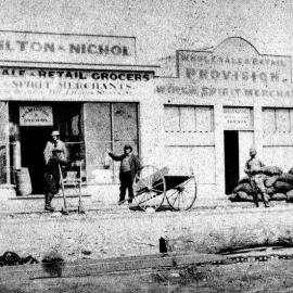 Hamilton and Nichol and Union Bank of Australia - Mackay St opposite Volunteer Hall,Greymouth.ca.1867-1874.