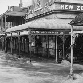  Hallenstein Brothers Greymouth branch premises on the corner of Albert Street - in flood. 24 June 1905.