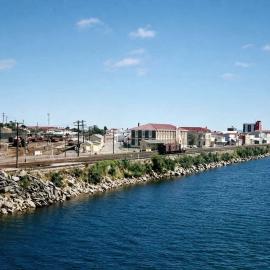 Greymouth and floodwall August 1975