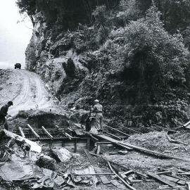 Work on a bridge on Haast Road.ca.1964.