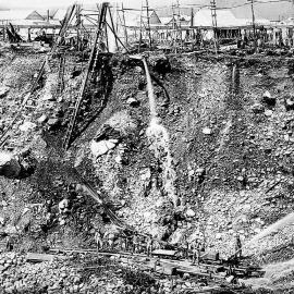 Gold sluicing at Kumara.ca.1880.