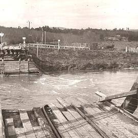 Ngahere road rail bridge after the 1950`s flood.