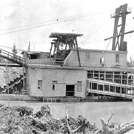 Gold dredges working at Rimu, Ruatapu .early 1920`s.  *PHOTO ALBUM*