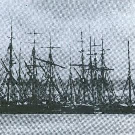 Fifty vessels in port - Hokitika .1866 .