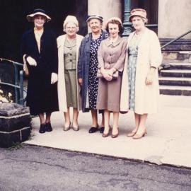 Charlotte Bufton (1881 - 1966), and her nieces -Cinnie,Mary,Joan and Lizzie.1966.