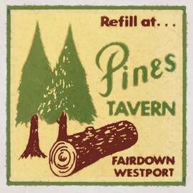 Transfer from a beer flagon advertising Pines Tavern, Westport, probably 1960s.